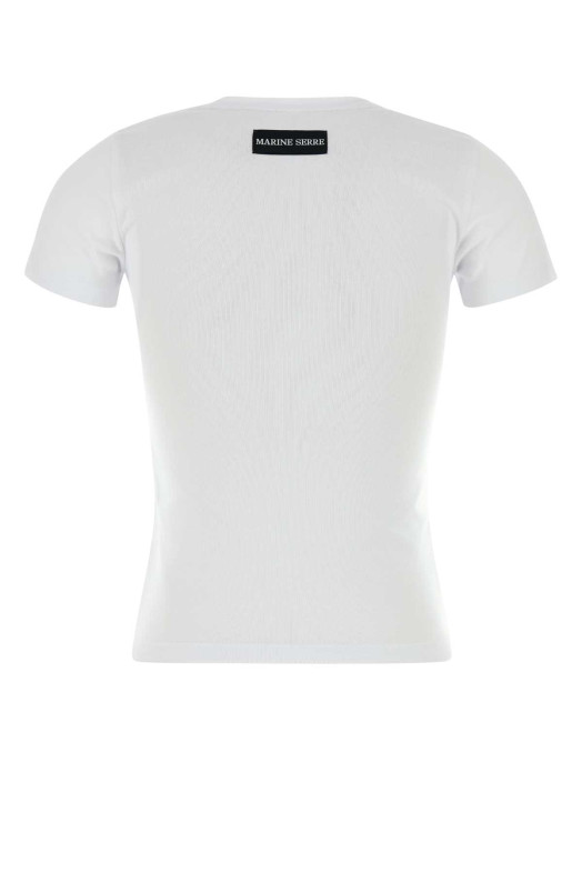 White cotton t-shirt MARINE SERRE (WTT012ACJER0008)
