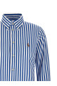 Oxford knit striped shirt Blue