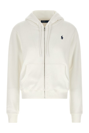 Logo embroidery hoodie White