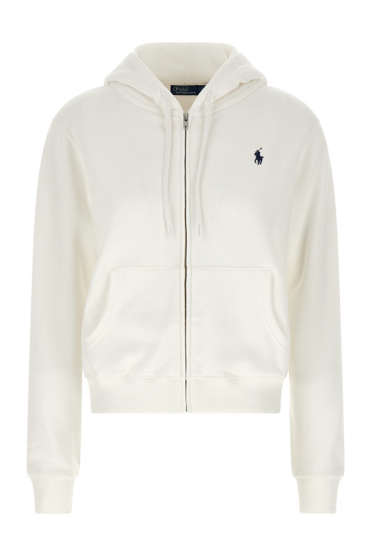 Logo embroidery hoodie White