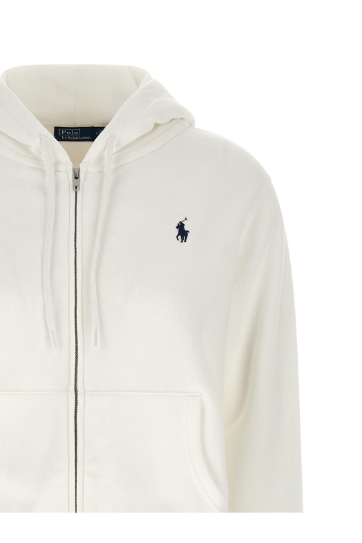 Logo embroidery hoodie White