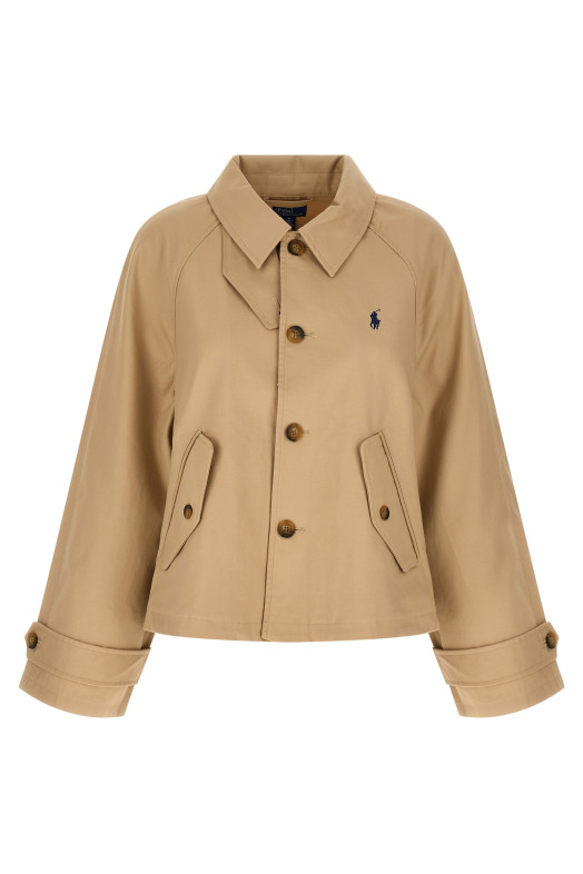 Cotton twill jacket Beige