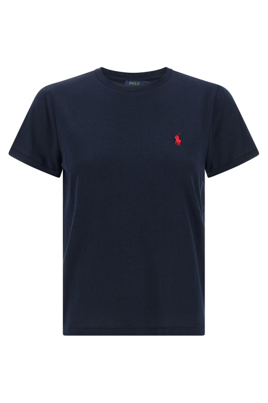 Logo embroidery t-shirt Blue