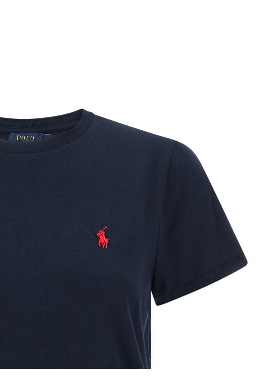 Logo embroidery t-shirt Blue