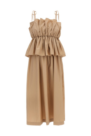 Flounce dress Beige