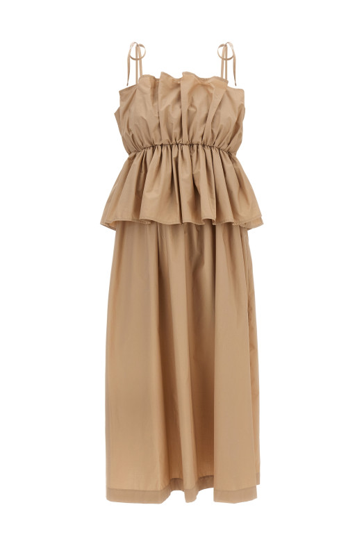Flounce dress Beige
