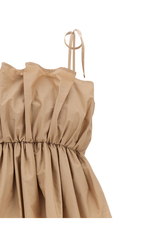 Flounce dress Beige