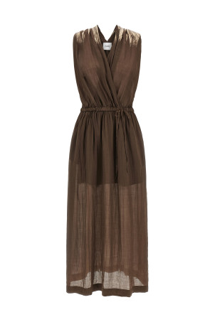 Linen blend dress Brown