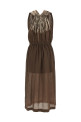 Linen blend dress Brown