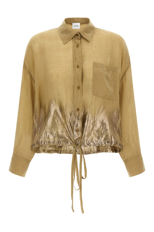 Linen blend shirt Brown