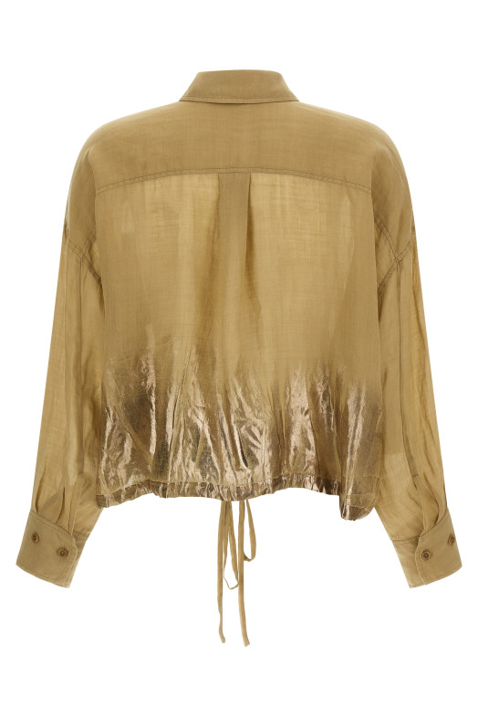 Linen blend shirt Brown