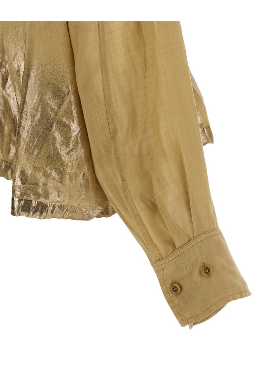 Linen blend shirt Brown