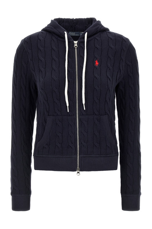 Hooded cardigan Blue