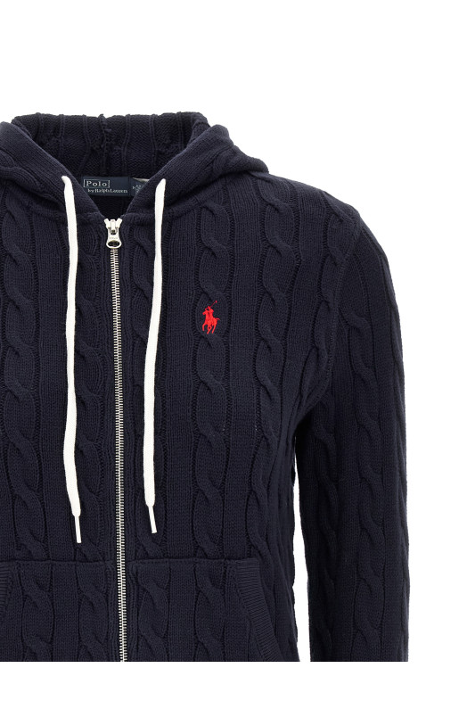 Hooded cardigan Blue