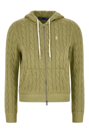 Hooded cardigan Green