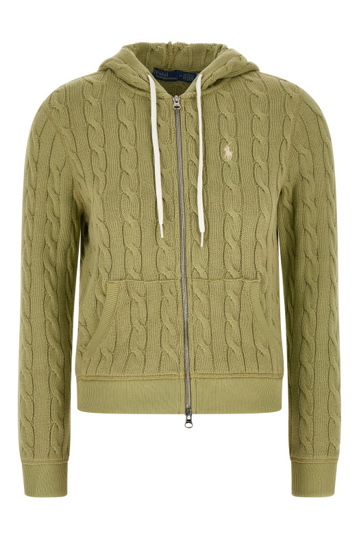 Hooded cardigan Green