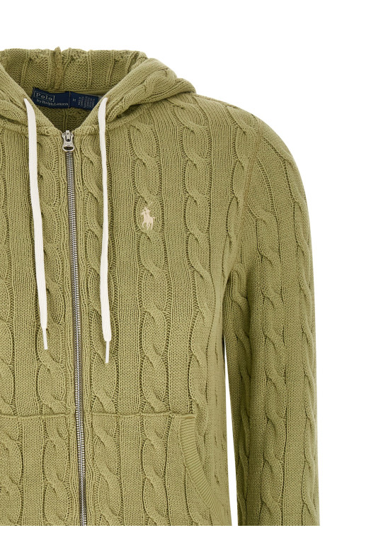 Hooded cardigan Green