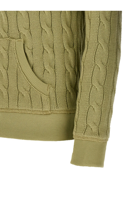 Hooded cardigan Green