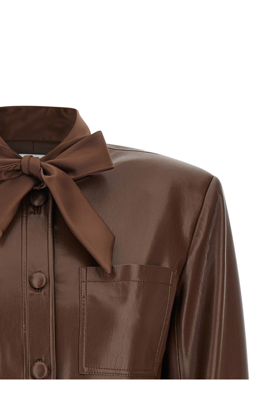 Leather effect jumpsuit Brown