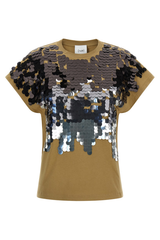 Sequin T-shirt Brown