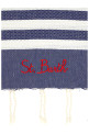 Logo embroidery beach towel Blue