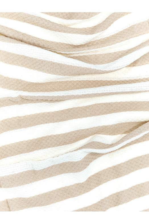 Logo embroidery beach towel Beige