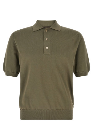 Cotton knit polo shirt Green