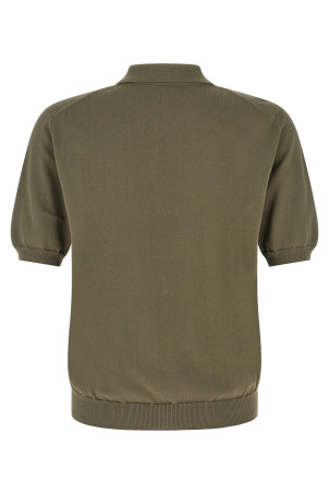 Cotton knit polo shirt Green