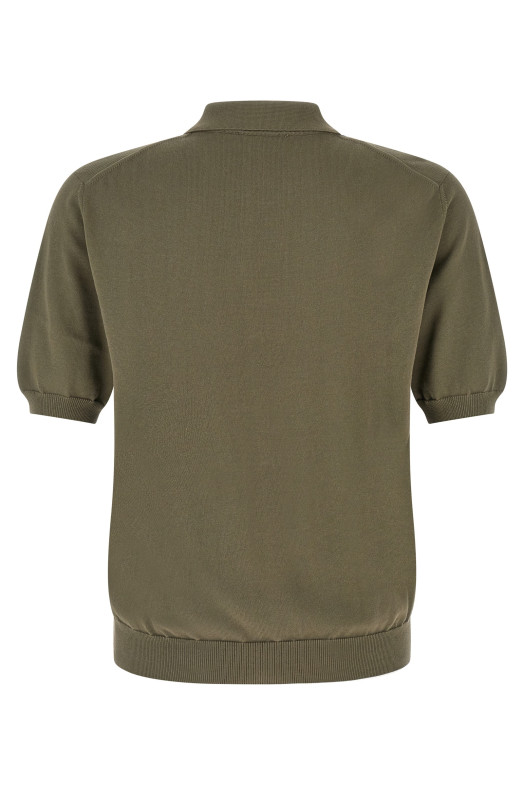 Cotton knit polo shirt Green