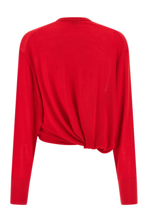Asymmetrical cut sweater Red