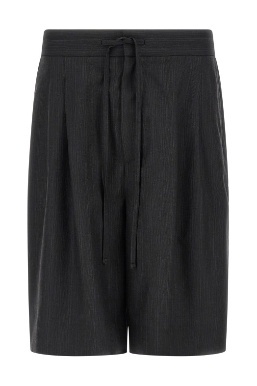 Pinstripe bermuda shorts Black