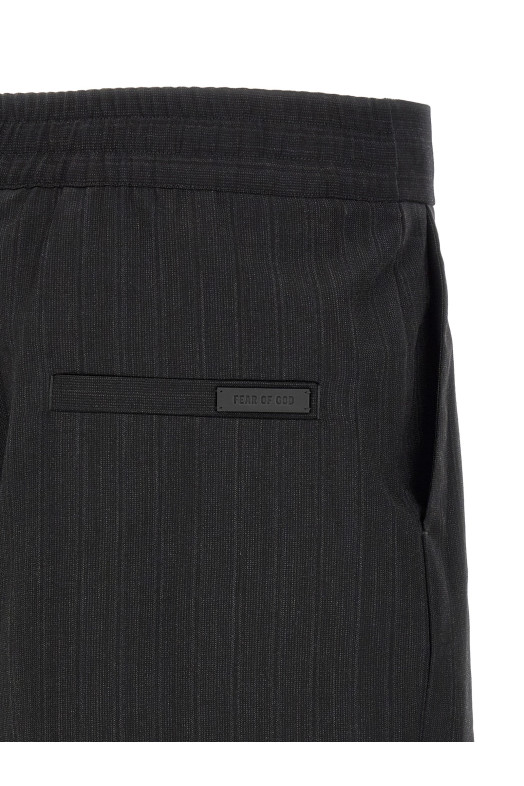 Pinstripe bermuda shorts Black