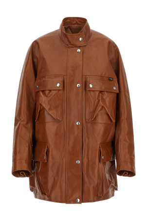 Antiqued leather caban Brown