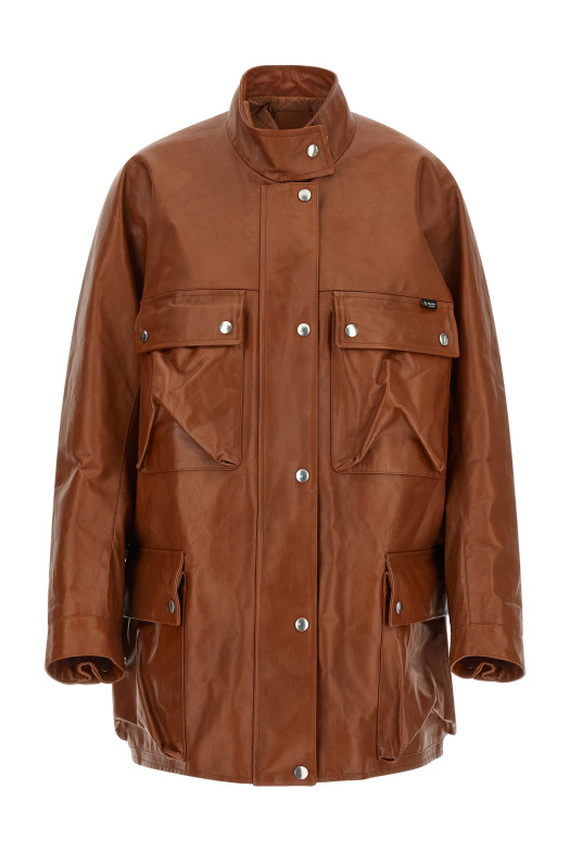 Antiqued leather caban Brown