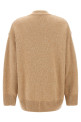 Logo button cardigan Beige