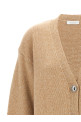 Logo button cardigan Beige