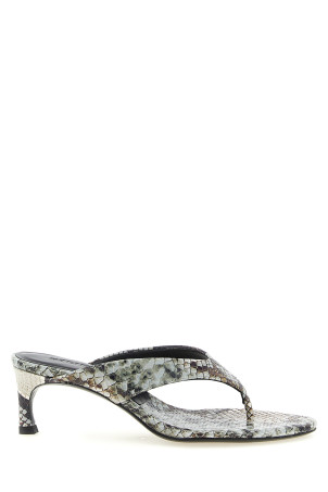 Snake leather mules Gray