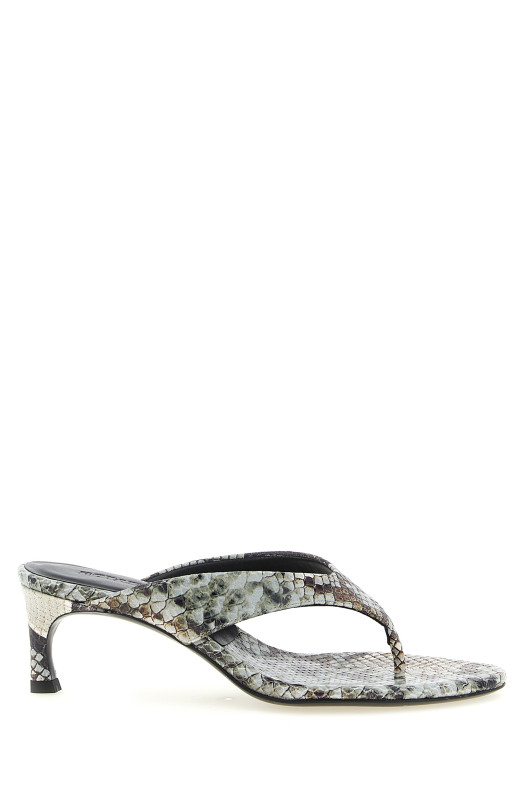 Snake leather mules Gray