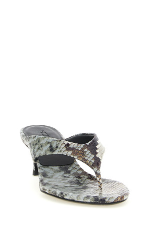 Snake leather mules Gray