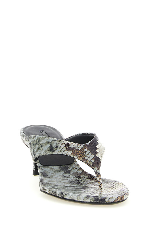 Snake leather mules Gray
