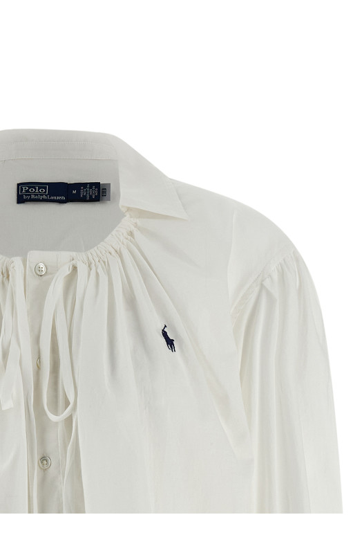 Shirt with drawstring White