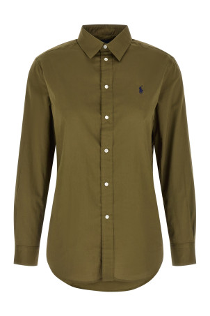 Logo embroidery shirt Green