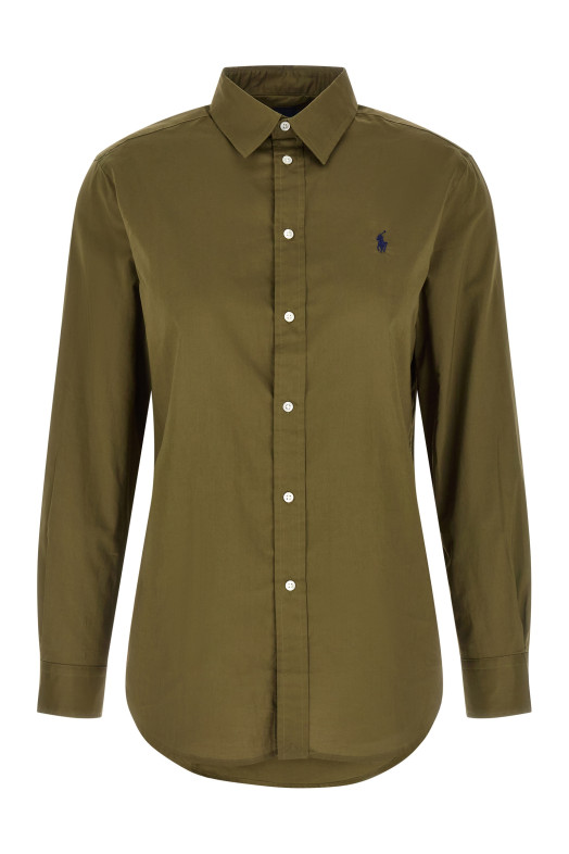 Logo embroidery shirt Green