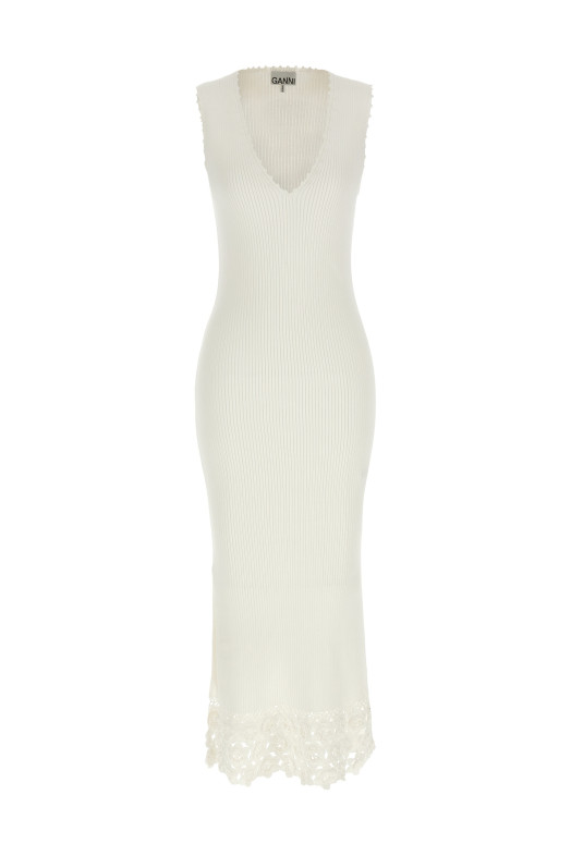 'Cotton Crochet' dress White