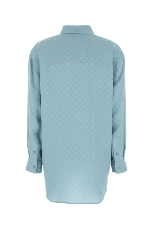 Light blue silk oversize shirt GUCCI (837168Z7ATQ)