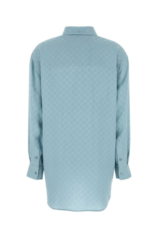 Light blue silk oversize shirt GUCCI (837168Z7ATQ)
