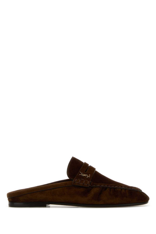Brown suede Le Loafers slippers SAINT LAURENT (85239227DTT)