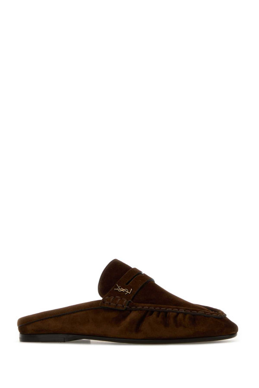 Brown suede Le Loafers slippers SAINT LAURENT (85239227DTT)
