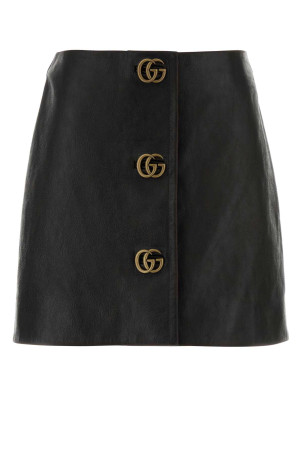 Black leather mini skirt GUCCI (864538XNBAC)