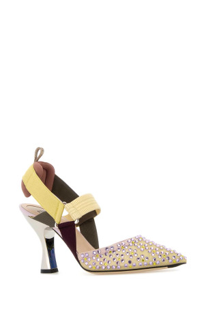 Multicolor mesh and fabric ColibrÃ¬ pumps FENDI (8J8951AY1D)